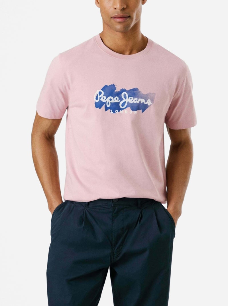 Tee Shirt Pepe Jeans Print milton tee Rose - Kiabi