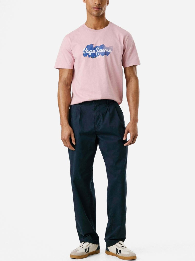 Tee Shirt Pepe Jeans Print milton tee Rose - Kiabi
