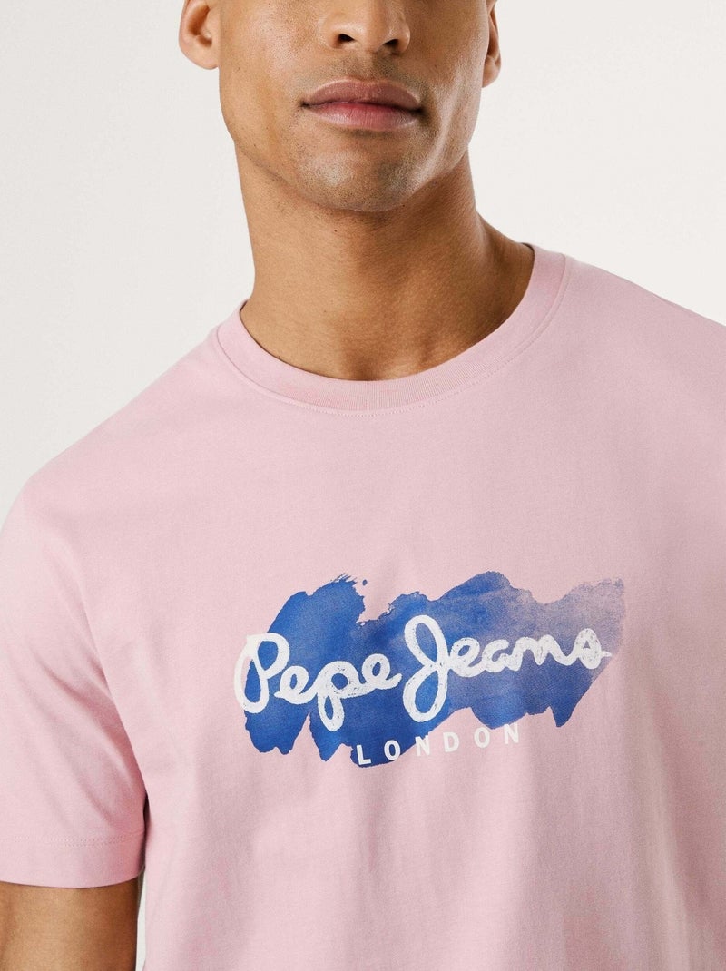 Tee Shirt Pepe Jeans Print milton tee Rose - Kiabi