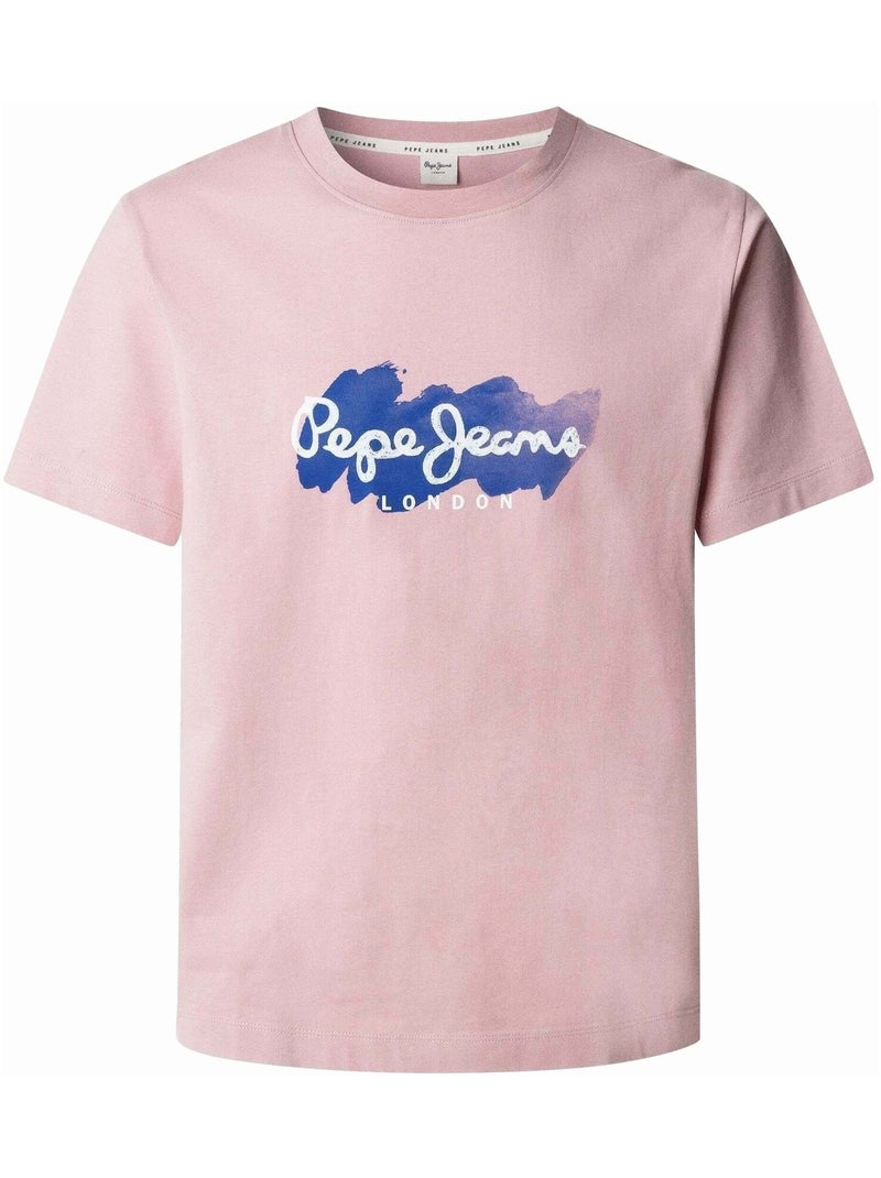 Tee Shirt Pepe Jeans Print milton tee Rose - Kiabi