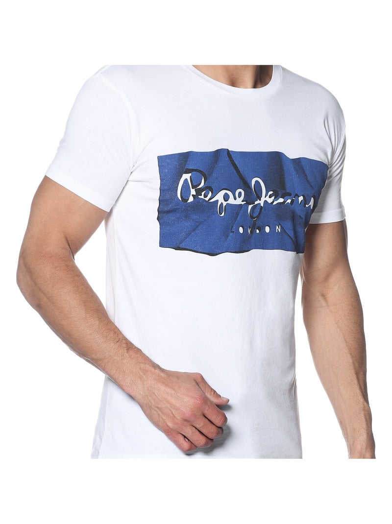 Tee-Shirt Pepe Jeans RAURY Bleu - Kiabi