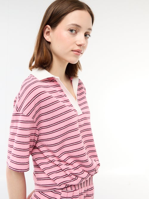 Tee-shirt polo large en éponge - Kiabi