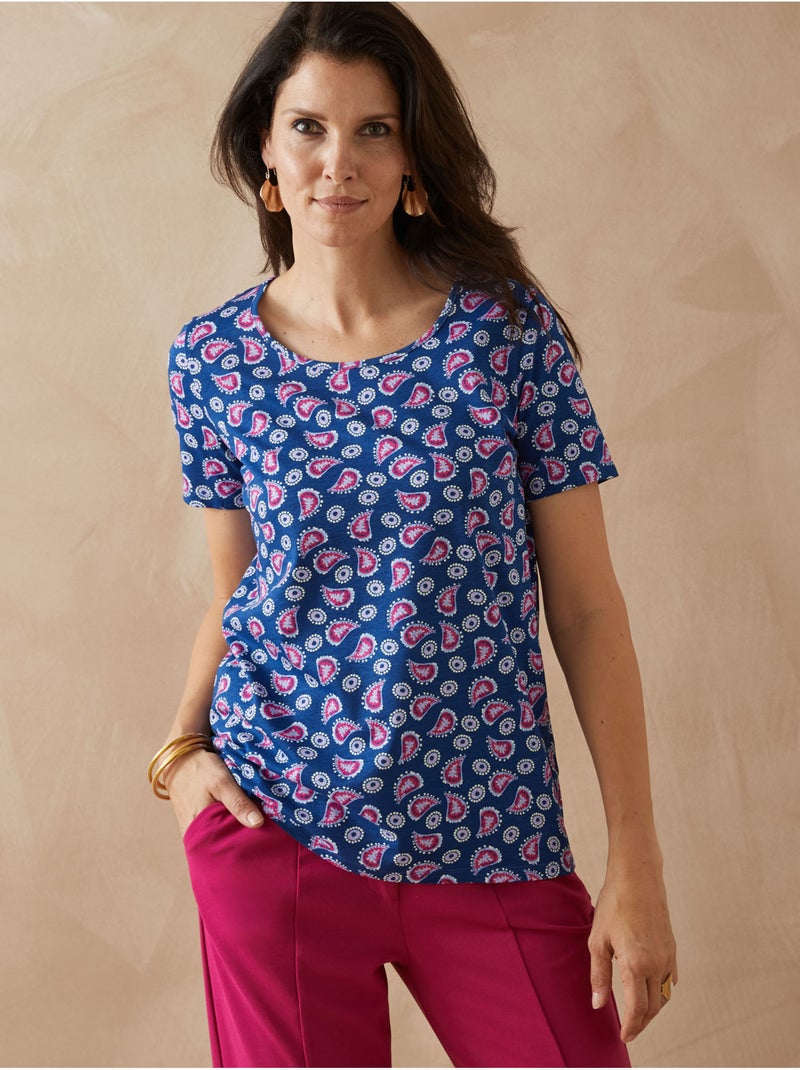 Tee-shirt pur coton lot de 2 - DAXON Bleu Violet - Kiabi