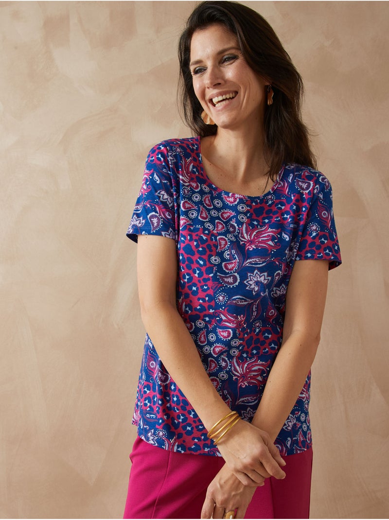 Tee-shirt pur coton lot de 2 - DAXON Bleu Violet - Kiabi