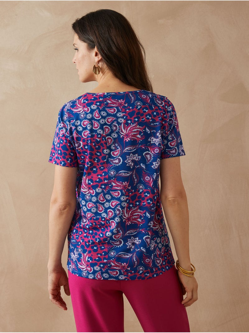 Tee-shirt pur coton lot de 2 - DAXON Bleu Violet - Kiabi