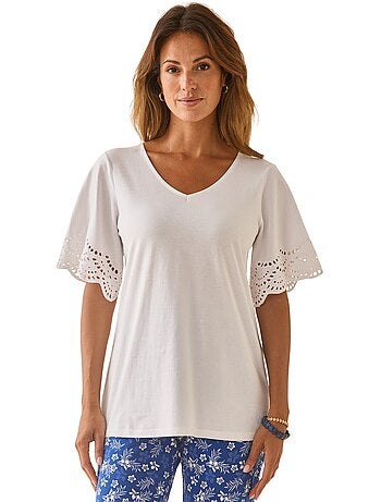 Tee-shirt pur coton manches papillon - DAXON