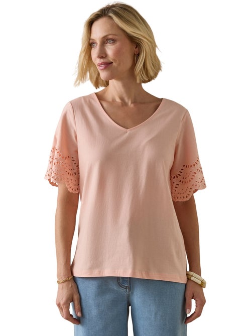Tee-shirt pur coton manches papillon - DAXON - Kiabi