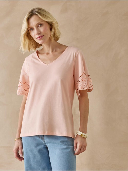 Tee-shirt pur coton manches papillon - DAXON - Kiabi