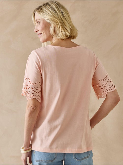 Tee-shirt pur coton manches papillon - DAXON - Kiabi