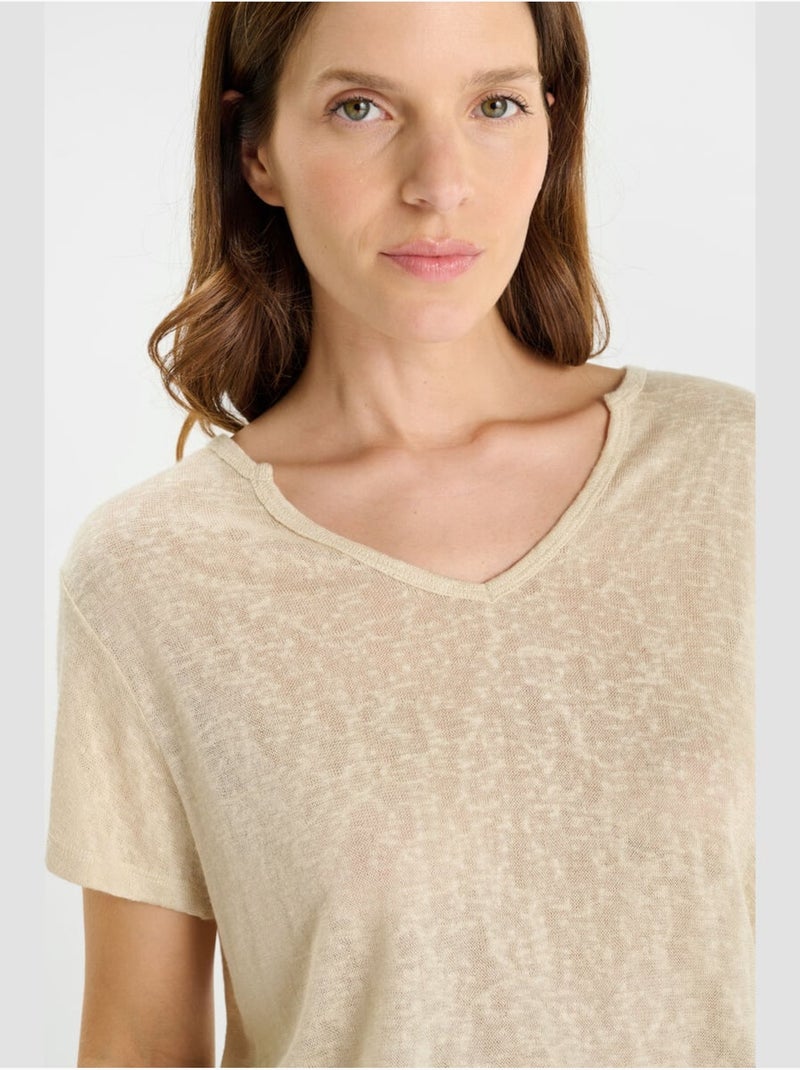 Tee-Shirt RAFA 'Le Temps Des Cerises' Beige - Kiabi