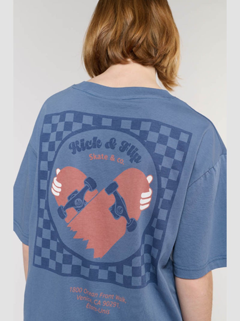 Tee-Shirt RAKABO 'Le Temps Des Cerises' Bleu - Kiabi