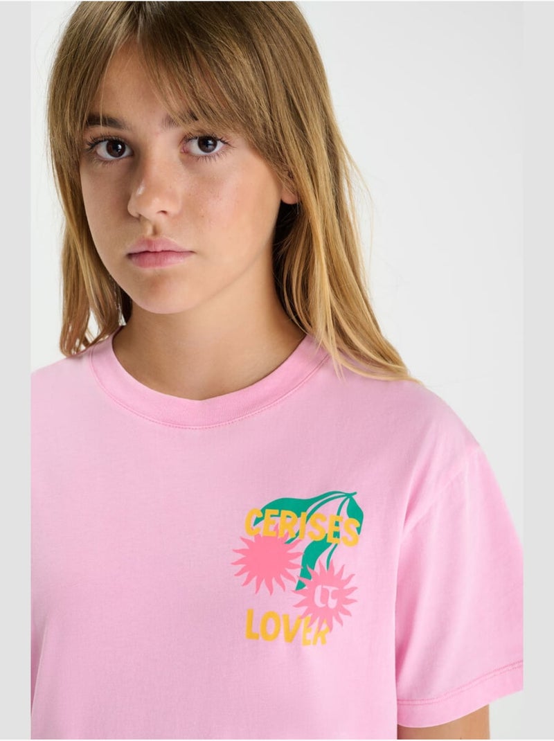 Tee-Shirt RAYAGI 'Le Temps Des Cerises' Rose - Kiabi