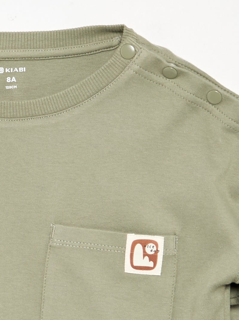 Tee-shirt rayé - collection facile à enfiler Vert - Kiabi