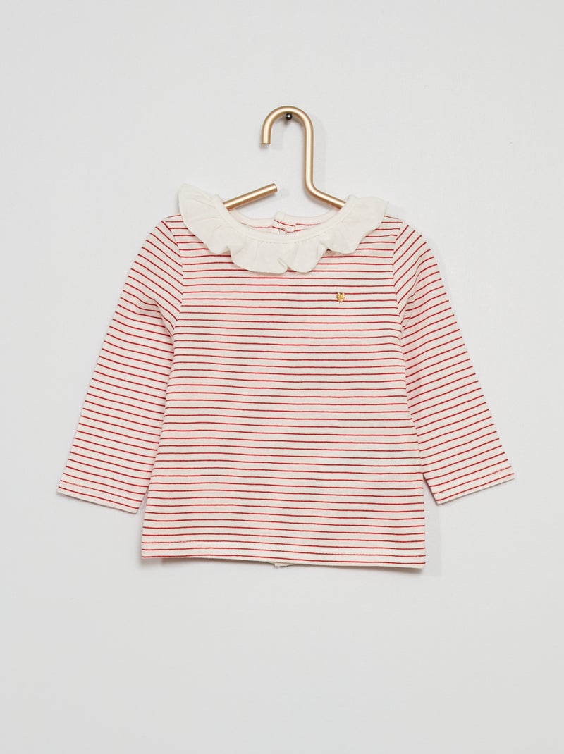 Tee-shirt 'rayé' rouge - Kiabi