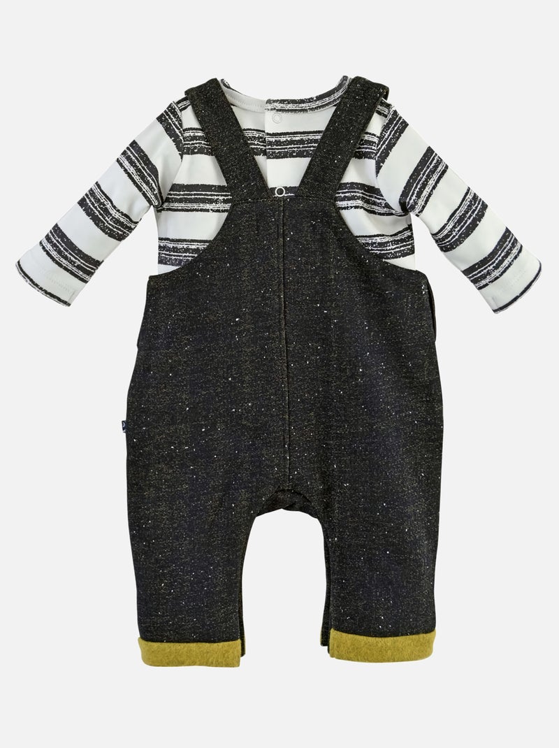 TEE SHIRT RAYE + SALOPETTE DALTON Gris - Kiabi