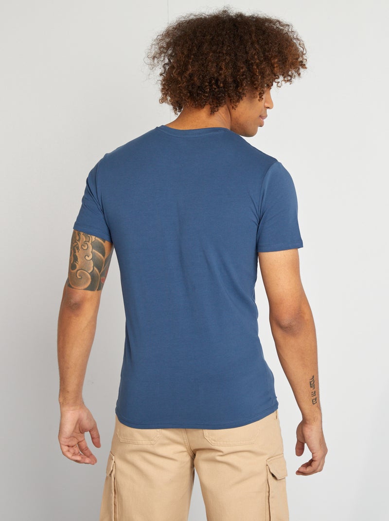Tee-shirt regular stretch Bleu marine - Kiabi