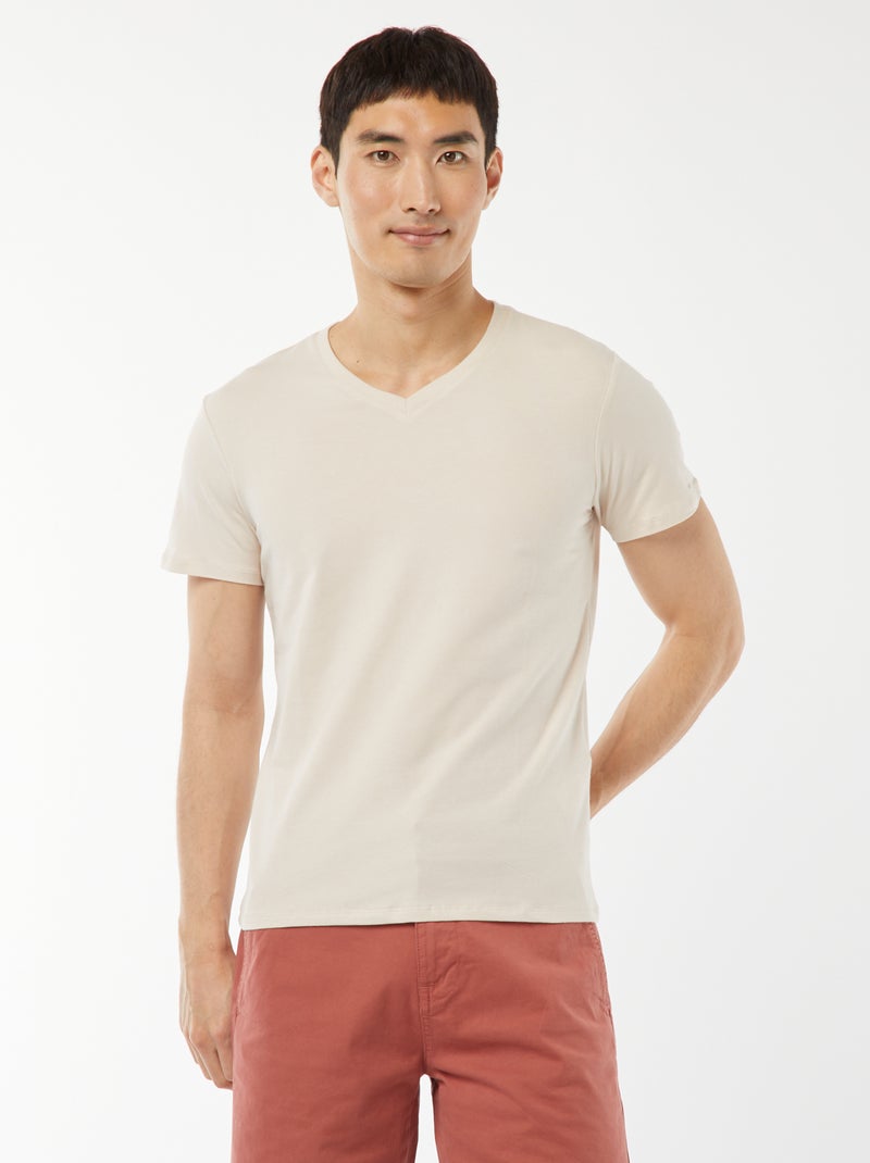 Tee-shirt regular stretch Gris - Kiabi