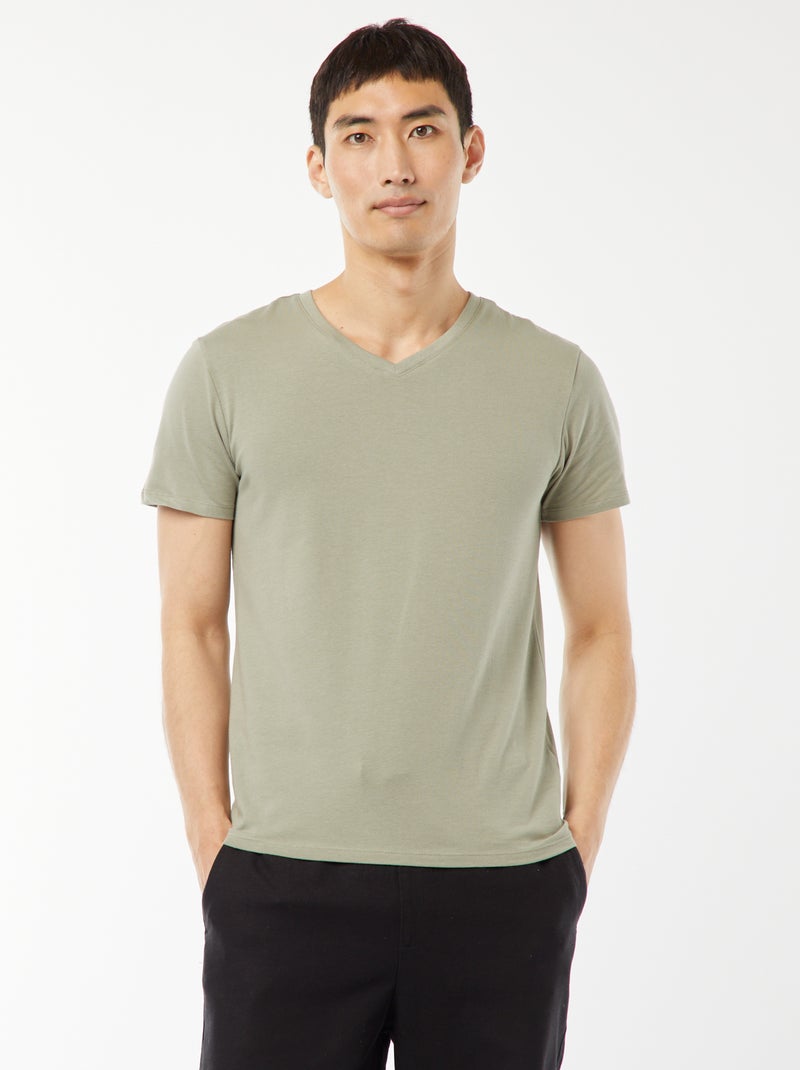 Tee-shirt regular stretch Vert - Kiabi