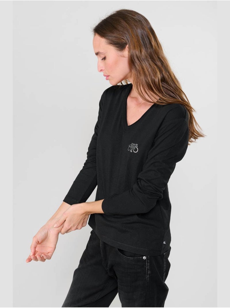 Tee-shirt regulus 'le temps des cerises' Noir - Kiabi