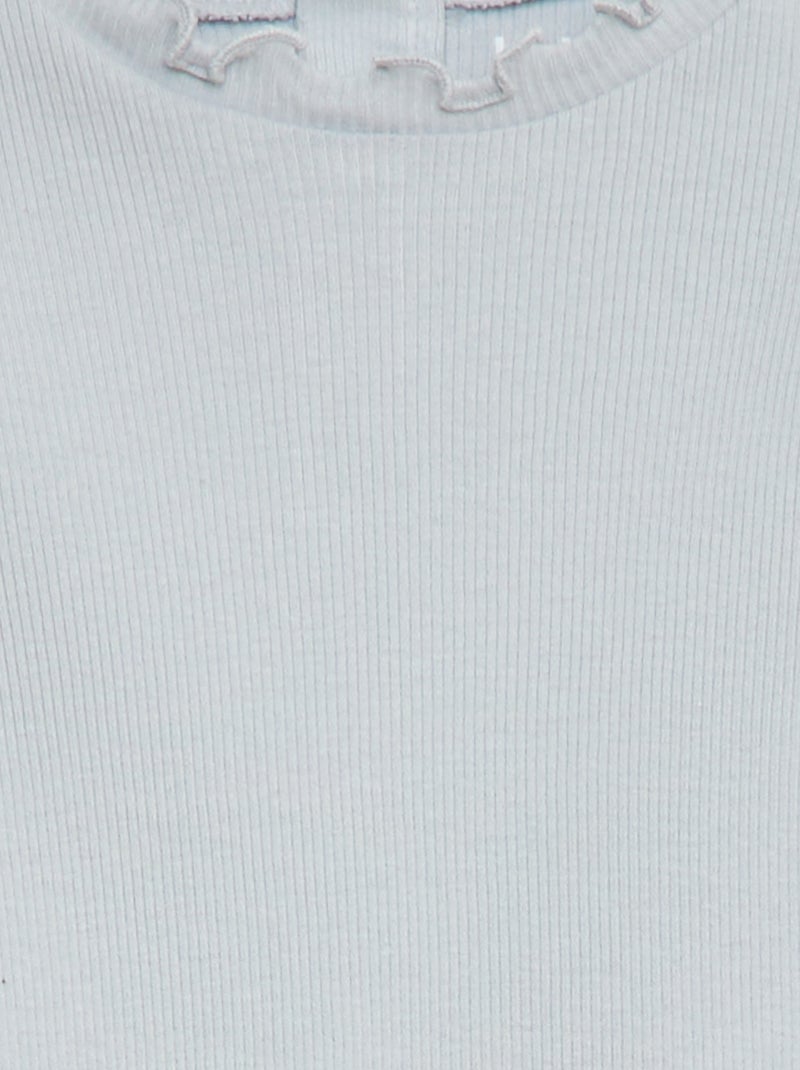 Tee-shirt rib col ondul? Gris - Kiabi