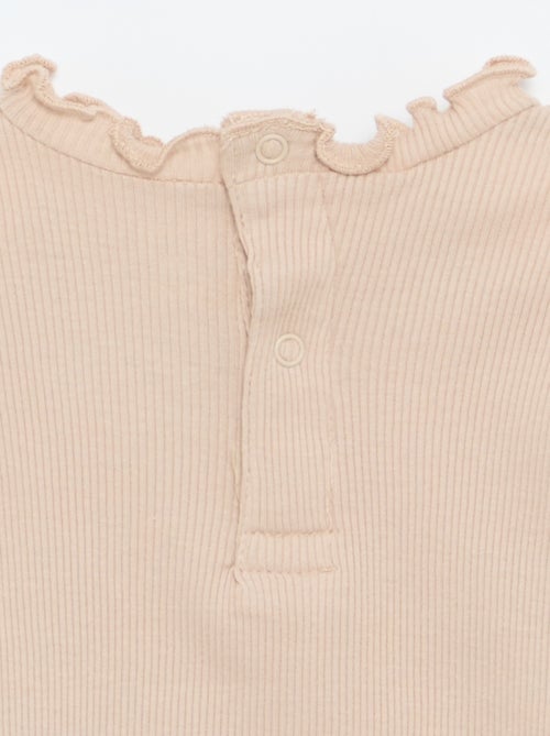 Tee-shirt rib col ondulé - Kiabi