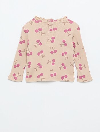 Tee-shirt rib col ondulé