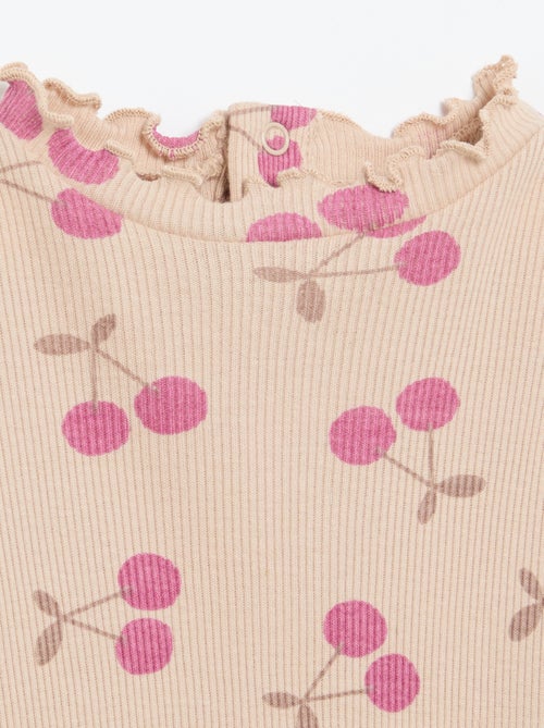 Tee-shirt rib col ondulé - Kiabi Tee-shirt rib col ondulé - Kiabi