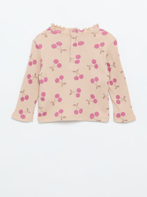 Tee-shirt rib col ondulé - Kiabi Tee-shirt rib col ondulé - Kiabi