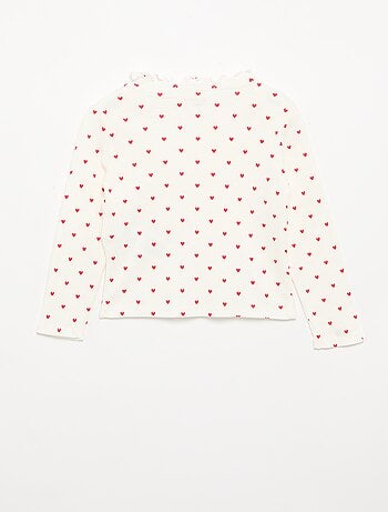 Tee-shirt rib col ondulé
