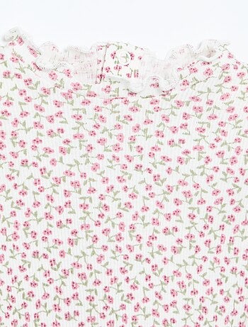 Tee-shirt rib col ondulé