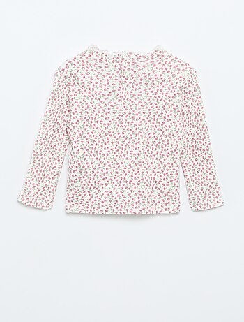 Tee-shirt rib col ondulé