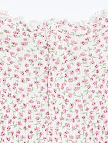 Tee-shirt rib col ondulé