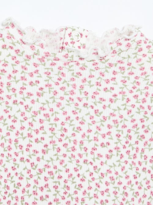 Tee-shirt rib col ondulé - Kiabi Tee-shirt rib col ondulé - Kiabi
