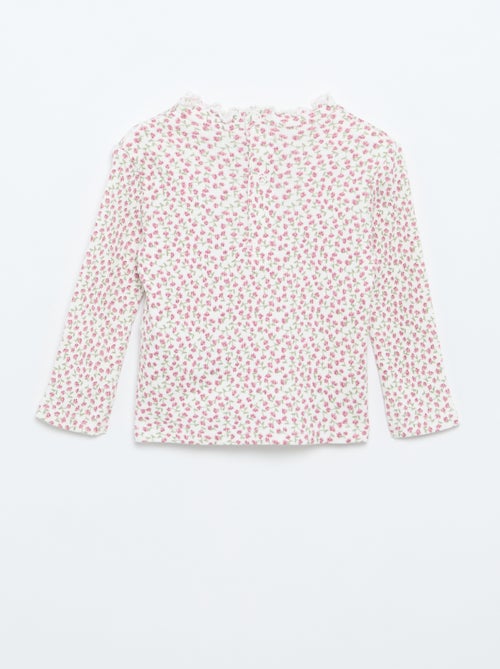 Tee-shirt rib col ondulé - Kiabi Tee-shirt rib col ondulé - Kiabi