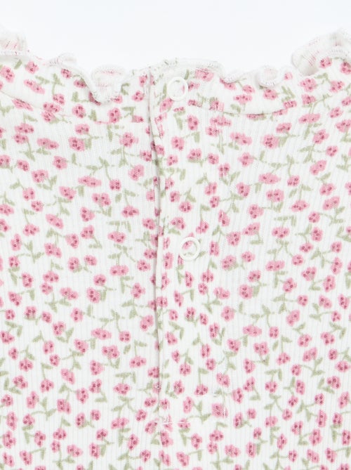Tee-shirt rib col ondulé - Kiabi Tee-shirt rib col ondulé - Kiabi