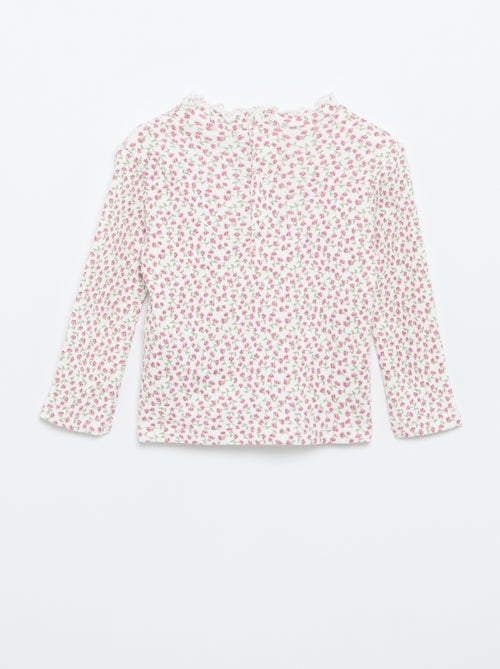 Tee-shirt rib col ondulé - Kiabi