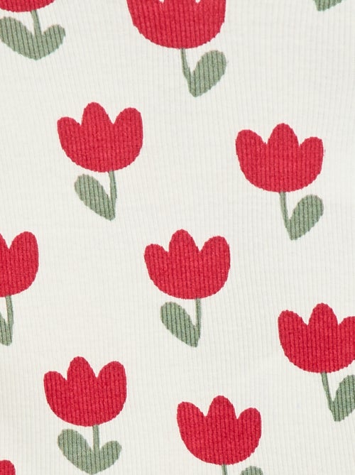 Tee-shirt rib col ondulé - Kiabi