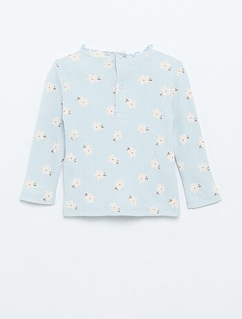 Tee-shirt rib col ondulé