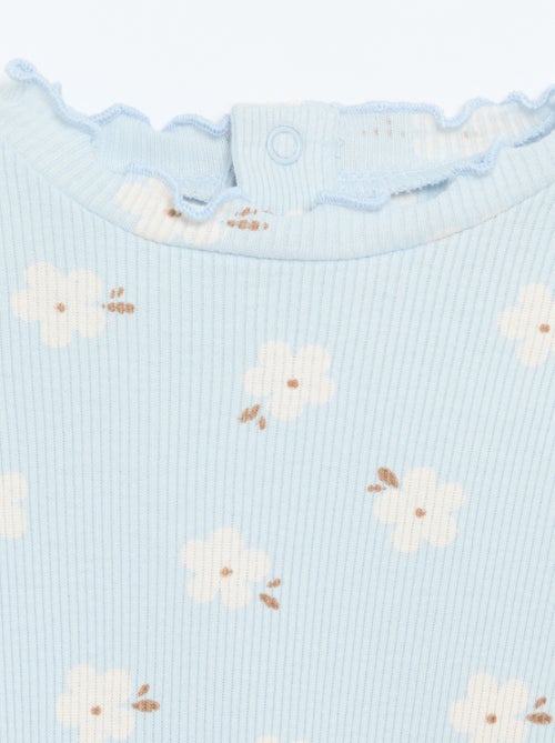 Tee-shirt rib col ondulé - Kiabi Tee-shirt rib col ondulé - Kiabi
