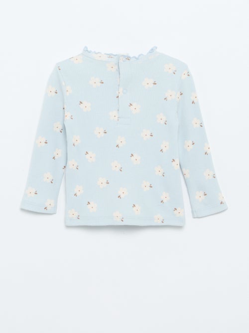 Tee-shirt rib col ondulé - Kiabi Tee-shirt rib col ondulé - Kiabi