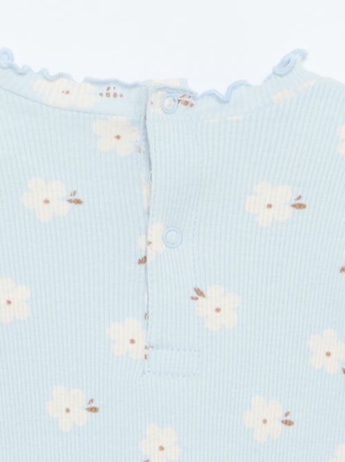Tee-shirt rib col ondulé - Kiabi Tee-shirt rib col ondulé - Kiabi