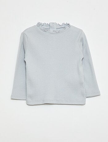 Tee-shirt rib col ondulé