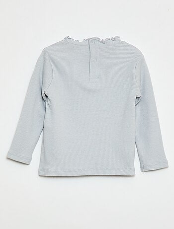 Tee-shirt rib col ondulé