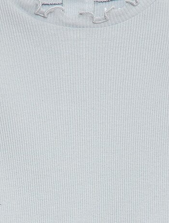 Tee-shirt rib col ondulé