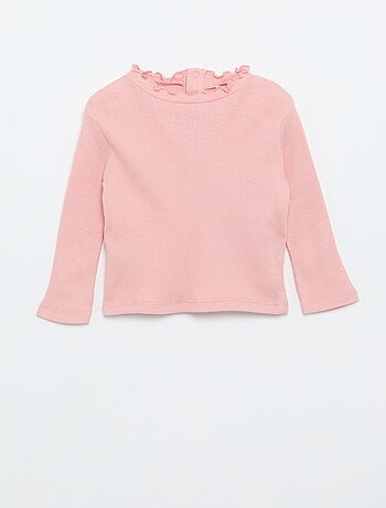 Tee-shirt rib col ondulé