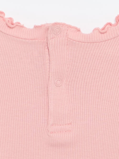 Tee-shirt rib col ondulé - Kiabi