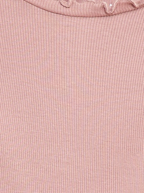 Tee-shirt rib col ondulé - Kiabi