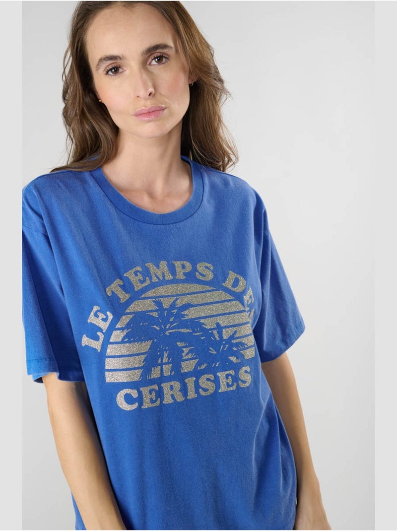 Tee-Shirt RILEY 'Le Temps Des Cerises' Bleu - Kiabi