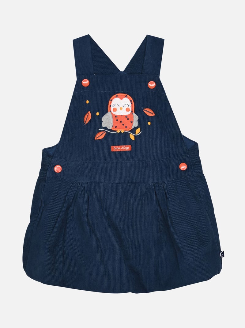TEE SHIRT ROBE ISEULT VELOURS COTELE BEBE Bleu - Kiabi