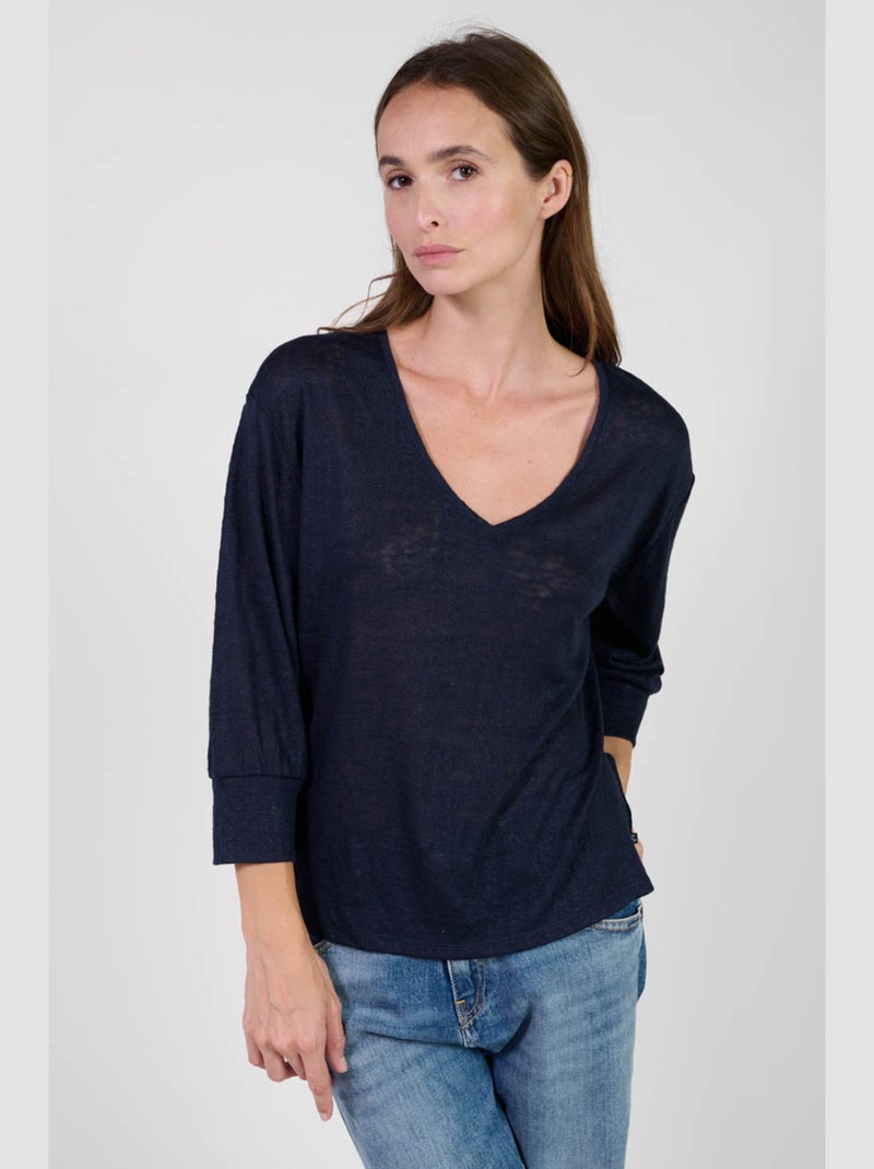 Tee-Shirt RONDAAN 'Le Temps Des Cerises' Bleu - Kiabi